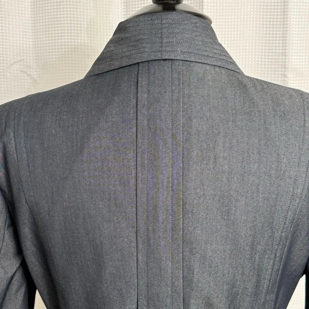 Platinum by Larry Levine Women's Front Snap/Tie Long Sleeve Blazer, Gray, Sz 12 - Picture 8 of 8